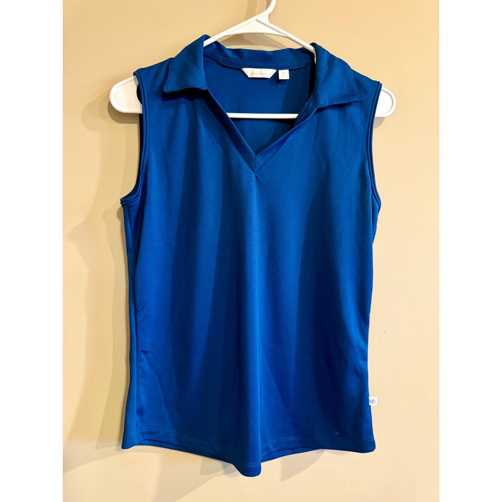 Lady Hagen Sleeveless Polo Shirt Women's Size S Blue‎ Collared Golf Tennis Top